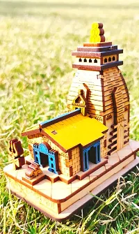 Colorful Kedarnath 3D Wood Temple Model for Home/Office/Shop/Car Dashboard - 9 X 5.5 X 10 Cm-thumb2