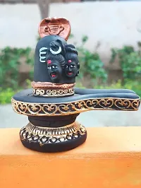 Handcrafted Unique Shiva Parvati Face Tilak Sheshnaag Shiva Shivling Statue for Home Puja, Temple-thumb1