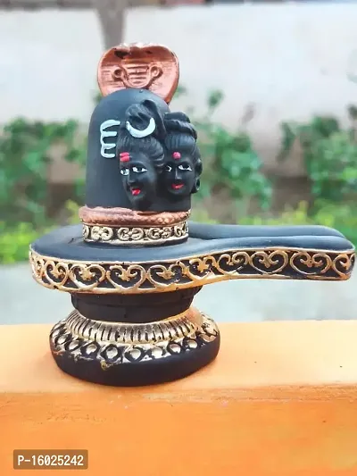 Handcrafted Unique Shiva Parvati Face Tilak Sheshnaag Shiva Shivling Statue for Home Puja, Temple-thumb2