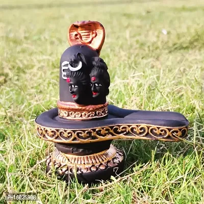 Unique Marble Dust Shivling/Shiva Pindi with 2 Face Sculpture for Showpiece, Home/Office/Car Dashboard-thumb0