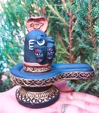 Black Shiva Shivling Statue Sculpture with 2 Face Shiva Parvati Idol Decor Gift.-thumb2