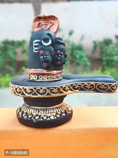 Black Shiva Shivling Statue Sculpture with 2 Face Shiva Parvati Idol Decor Gift- Sawan pooja , Temple .-thumb3