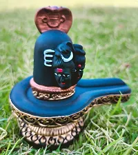 Polyresin Sheshnaag Shiva Shivling Statue | Shiva Parvati Face Shivlingam Idol Statue for Home Decor Pooja Items for Pooja Room Bholenath Nag Devta Gift Puja.-thumb1