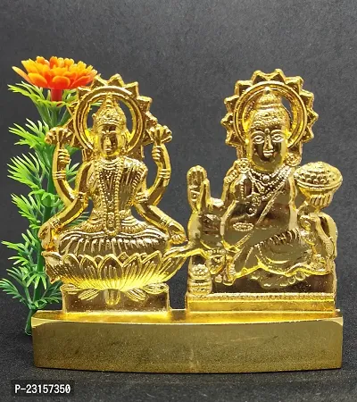 Metal Laxmi Kuber Idol (Golden, Medium size) for Diwali pooja , Temple , Office  Gifting .-thumb3