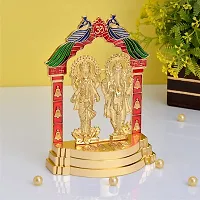 Haridwar Divine Laxmi Ganesh Murti Lakshmi Ganesh Idol Mandir Statue Figurine ShowPiece for Home Decor Diwali Pooja Gift Colour Golden-thumb2