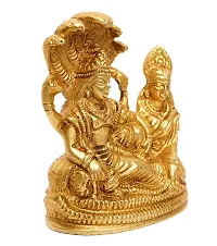 Haridwar Divine  Metal Statue of Lord Vishnu Laxmi On Sheshnag Laxmi Narayan for Blessings-thumb3