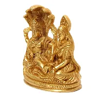 Haridwar Divine  Metal Statue of Lord Vishnu Laxmi On Sheshnag Laxmi Narayan for Blessings-thumb2