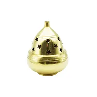 Haridwar Divine Apple Shape Brass Akhand Diya Oil Lamp for Pooja, Home Temple and Diwali-thumb2