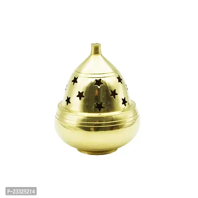 Haridwar Divine Apple Shape Brass Akhand Diya Oil Lamp for Pooja, Home Temple and Diwali-thumb3