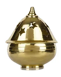 Haridwar Divine Brass Apple kubeer deep Pooja Lamp Pooja Article Diyas,Deepak Oil Lamp Pure Brass Apple Design-thumb2