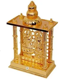 Haridwar divine Aluminium Laxmi Ganesha Mandir Idol, 6 x 4.5x2 Inches, Golden-thumb3