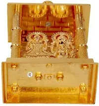 Haridwar divine Aluminium Laxmi Ganesha Mandir Idol, 6 x 4.5x2 Inches, Golden-thumb2