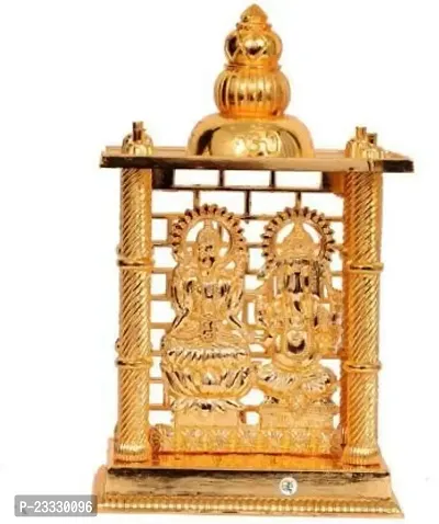 Haridwar Divine Gold Lakshmi Ganesh Temple Mandir for Diwali Pooja, Home Decor and Gift-thumb0