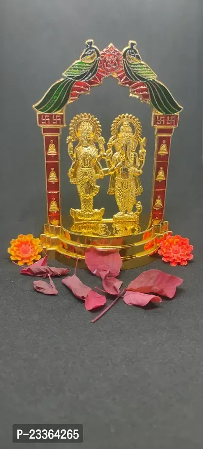 Haridwar Divine  Colored Laxmi Ganesh Mandir Idol Statue for Diwali Puja, Home Temple, Prosperity