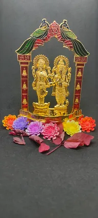 Haridwar Divine  Colored Laxmi Ganesh Mandir Idol Statue for Diwali Puja, Home Temple, Prosperity-thumb1