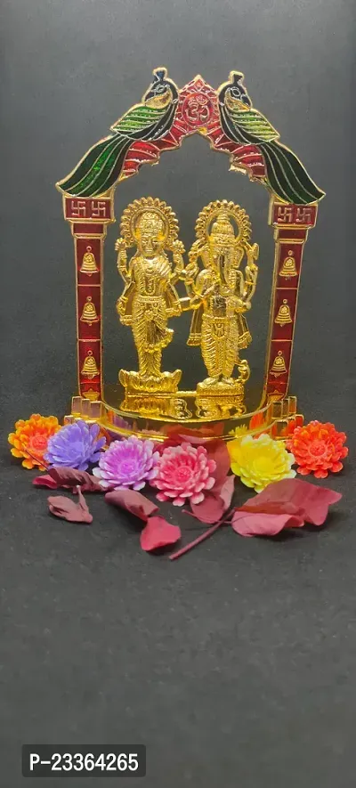 Haridwar Divine  Colored Laxmi Ganesh Mandir Idol Statue for Diwali Puja, Home Temple, Prosperity-thumb2