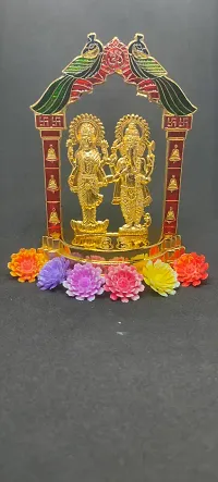 Haridwar Divine  Colored Laxmi Ganesh Mandir Idol Statue for Diwali Puja, Home Temple, Prosperity-thumb2