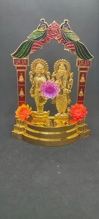 Haridwar Divine  Colored Laxmi Ganesh Mandir Idol Statue for Diwali Puja, Home Temple, Prosperity-thumb4