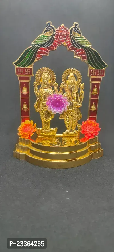 Haridwar Divine  Colored Laxmi Ganesh Mandir Idol Statue for Diwali Puja, Home Temple, Prosperity-thumb5