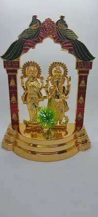 Haridwar Divine  Colored Laxmi Ganesh Mandir Idol Statue for Diwali Puja, Home Temple, Prosperity-thumb3