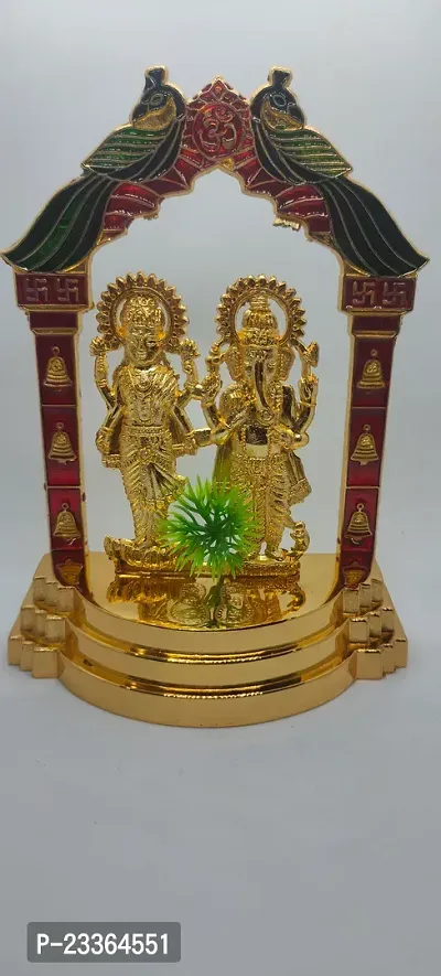 Haridwar Divine  Colored Laxmi Ganesh Mandir Idol Statue for Diwali Puja, Home Temple, Prosperity-thumb4