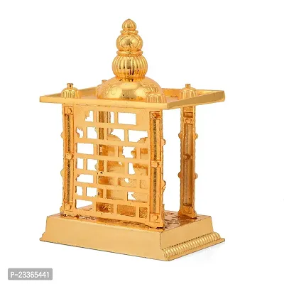 Haridwar Divine Lord Ganpati Lakshmi Statue Gold Plated Figurine | Laxmi Ganesh Small Mandir Idol Murti for Diwali-thumb3