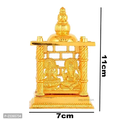 Haridwar Divine Gold Plated Lakshmi Ganesha Mandir Statue for Diwali/Deepawali Pooja puja Laxmi Ganesh Statue-thumb0