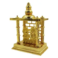 Haridwar Divine Gold Plated Lakshmi Ganesha Mandir Statue for Diwali/Deepawali Pooja puja Laxmi Ganesh Statue-thumb1