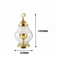 Haridwar Divine  Brass Diya Lamp with Glass Cover for Puja and Home Decor-thumb3