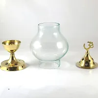 Haridwar Divine Brass Akhand Diya with Borosilate Glass For Pooja-thumb1