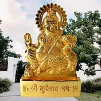 Haridwar Divine Beautiful  Gold Plated Lord Kuber Murti Statue Idol (Golden, Standard )-thumb3