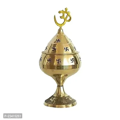 Haridwar Divine  Pure Brass Akhand Jyoti Diya for Navratri Puja Golden Table Decor-thumb4