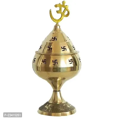 Haridwar Divine  Pure Brass Akhand Jyoti Diya for Navratri Puja Golden Table Decor-thumb2