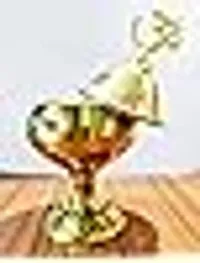 Haridwar Divine  Pure Brass Akhand Jyoti Diya for Navratri Puja Golden Table Decor-thumb1