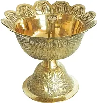 Haridwar Divine  Brass Devdas Diya Oil Puja Lamp Engraved Design Dia for Home Office Festival Puja Gifts Decor (1 Pcs)-thumb2