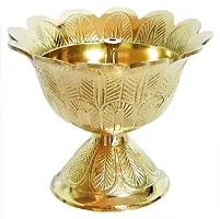Haridwar Divine Brass Devdas Diya Oil Puja Lamp Engraved Design Dia for Home Office Festival Puja Gifts Decor (1 Pcs)-thumb1