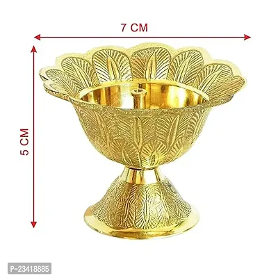 Haridwar Divine Brass Devdas Diya Oil Puja Lamp Engraved Design Dia for Home Office Festival Puja Gifts Decor (1 Pcs)-thumb4