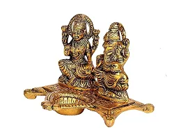 Haridwar Divine Lakshmi Laxmi Ganesh murti Idol Ganesha Diya puja Deepak - Metal Lakshmi Ganesh Statue-thumb1