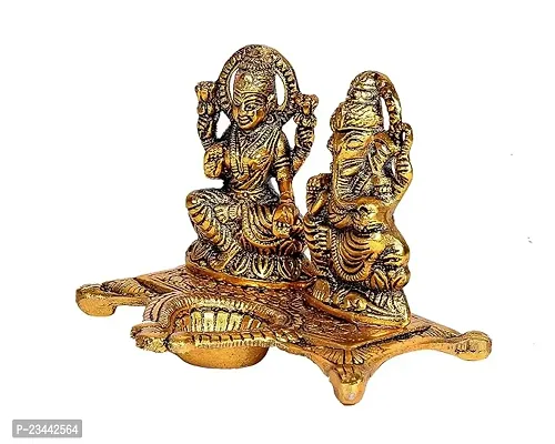 Haridwar Divine Lakshmi Laxmi Ganesh murti Idol Ganesha Diya puja Deepak - Metal Lakshmi Ganesh Statue-thumb2
