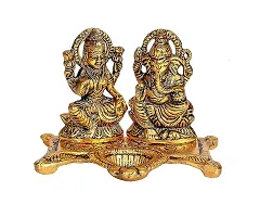 Haridwar Divine Lakshmi Laxmi Ganesh murti Idol Ganesha Diya puja Deepak - Metal Lakshmi Ganesh Statue-thumb3