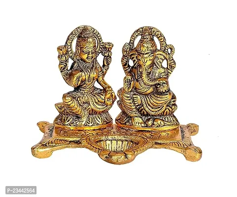 Haridwar Divine Lakshmi Laxmi Ganesh murti Idol Ganesha Diya puja Deepak - Metal Lakshmi Ganesh Statue-thumb4