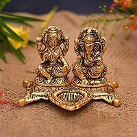 Haridwar Divine  Laxmi Ganesh Idol Diya Oil Lamp Deepak - Lakshmi Ganesha Showpiece Statue - Traditional Diya for Diwali Puja - Diwali Home Decoration Items Gifts-thumb1