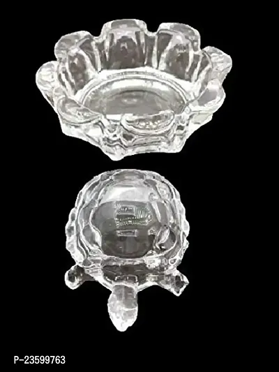 Haridwar Divine Vastu Feng Shui Crystal Turtle Kachua Tortoise with Plate for Good Luck Feng Shui Tortoise Turtle Best Gift for Career  Luck-thumb2