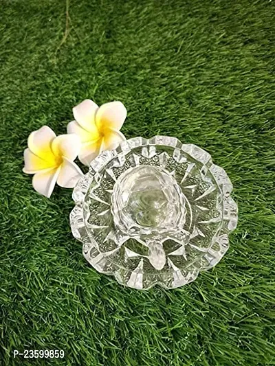 Haridwar Divine Crystal Glass Kachua Plate Turtle Tortoise Vastu Feng Shui for Good Luck Showpiece Set of Glass Kachua Plate Home Deacute;cor Plate