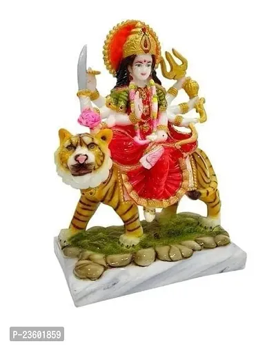 Haridwar Divine Godess Maa Durga Idol 6 inches | Shera Wali Maa Multicolored | Ideal for Home, Office Temple Puja, Home Decor | Navratri puja