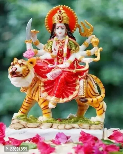 Haridwar Divine Godess Maa Durga Idol 6 inches | Shera Wali Maa Multicolored | Ideal for Home, Office Temple Puja, Home Decor | Navratri puja-thumb4