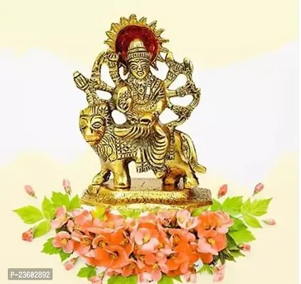 Haridwar Divine  Hindu Goddess Maa Durga Statue | Durga Maa Murti Sheravali Maa Metal Statue for Navratri Pooja, Temple Pooja-thumb0