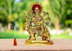Haridwar Divine  Hindu Goddess Maa Durga Statue | Durga Maa Murti Sheravali Maa Metal Statue for Navratri Pooja, Temple Pooja-thumb1