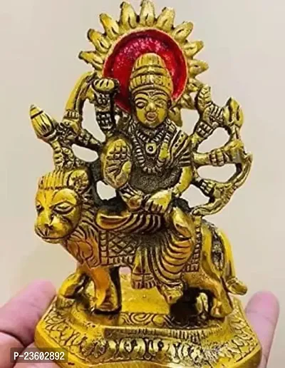 Haridwar Divine  Hindu Goddess Maa Durga Statue | Durga Maa Murti Sheravali Maa Metal Statue for Navratri Pooja, Temple Pooja-thumb3