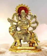 Haridwar Divine  Hindu Goddess Maa Durga Statue | Durga Maa Murti Sheravali Maa Metal Statue for Navratri Pooja, Temple Pooja-thumb3